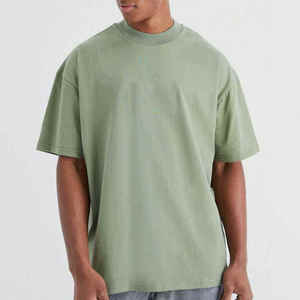 T-shirt décontracté pour homme, vert sauge olive, uni, coupe ample et décontractée, manches courtes, col rond, style streetwear - Product Image 1