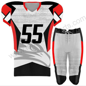 Uniformes de fútbol americano de poliéster personalizados de alta calidad camisetas sublimadas bordadas para jóvenes patrón impreso - Product Image 1