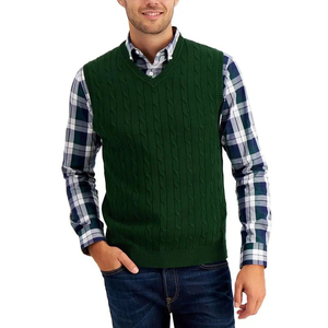 <b>Men</b> Sleeveless Jacquard Cardigan Custom Design Knit <b>Vest</b> Fashion Casual Outerwear OEM ODM Bulk Wholesale - Product Image 5