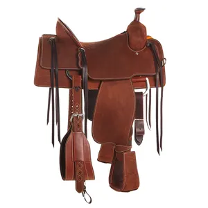 PREMIUM COWHIDE LEATHER CHESTNUT TOOLED WESTERN PLEASURE TRAIL RANCHING COWBOY HORSE SADDLE TACK RACING HORSE TRACKING SADDLE