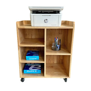 Minimalist Wooden <b>Shelf</b> with Wheels TCN68027 for Printers and Office Documents - Product Image 1