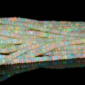 Ethiopian <b>Opal</b> AAA+ Grade Faceted Rondelle Beads 4-5mm 47 Carats for <b>Necklace</b> Making in Individual Bag Packaging - Product Image 3