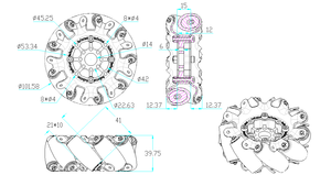 4 "เหล็ก mecanum whee ชุดก้านหุ่นยนต์ REV WCP FTC FRC - Product Image 3