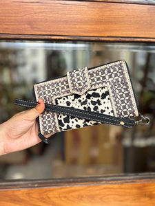 Nouveau Western élégant cuir de vachette usiné fourrure cuir bracelets embrayages femmes conçu sac à main vente chaude en cuir usiné portefeuilles uniques - Product Image 3