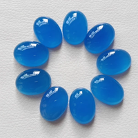 Calcedoine bleue naturelle, taille ovale, cabochon lisse, pour la fabrication de bijoux, pierres précieuses de haute qualité avec changement de couleur, tailles de 3x5mm à 20x30mm