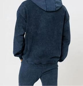 Último diseño de alta calidad de color sólido lavado ácido chándales ropa deportiva Jogging conjunto de dos piezas Casual chándal para hombre - Product Image 2