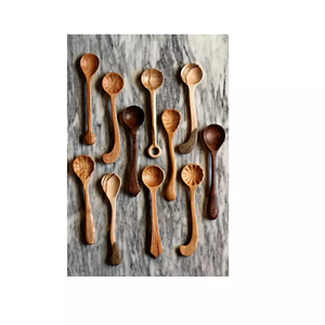 Utensilio de cocina de madera para el hogar, cuchara para ensalada, cuchara para verduras, frutas, arroz, sopa, minicuchara - Product Image 3