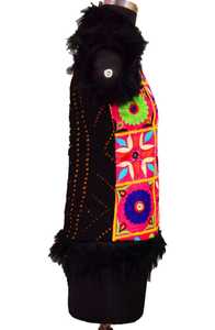 Veste courte de fête bohème Banjara incroyable avec fausse fourrure - Product Image 2