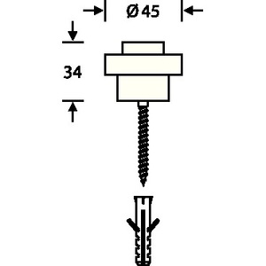 Door Stop FSB <b>Floor</b> <b>Buffer</b> 38 3881 45 Mm Height 34 Mm Aluminum Natural Color F1 Dowel Mounting - Product Image 3