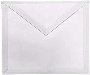 Masonic Blue Lodge Fellow Craft <b>Apron</b> with Rosettes MA022 Pocket at the rear Finest quality <b>white</b> watermarked ribbon - Product Image 5