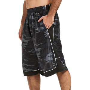 Vente en gros Vêtements de sport Bsci Short de basket-ball d'entraînement bicolore pour homme Short en maille long à sublimation personnalisée - Product Image 2