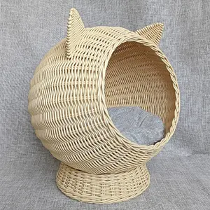 Good Choice Factory Direct Price OEM Rattan Cat bed with Soft Cushion Variety of Colors Handmade from Vietnam Manufacturer