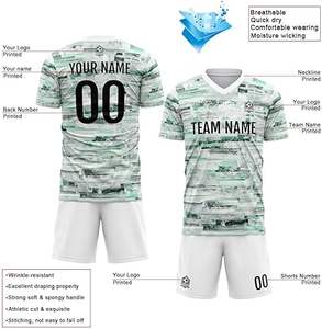 Conjunto de uniformes de fútbol personalizable, 100% algodón, secado rápido, tallas unisex para adultos - Product Image 4