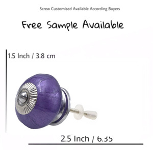 Tiradores de puerta de cajón de armario de cerámica redondos de neón púrpura moderno manija y tirador para armario de cocina y baño alta calidad de exportación - Product Image 3