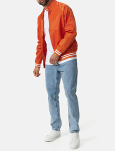 Chaqueta universitaria de aviador de vuelo en blanco informal bordada para hombre, chaqueta de invierno lisa con cuello levantado y logotipo personalizado - Product Image 2