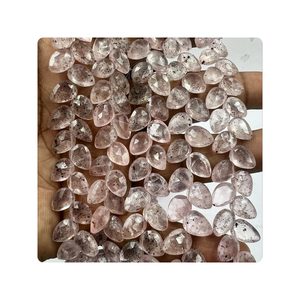 Vente en gros 8 pouces perles de pierre de poire briolette à facettes Super Seven naturelles env. Fabrication de bijoux 6-7mm - Product Image 4