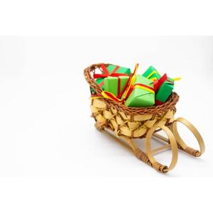 Adorno moderno de Reno y trineo de metal dorado para decoración navideña festiva y estilo de temporada - Product Image 1