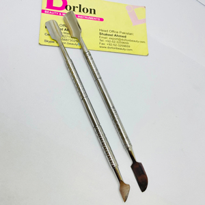 Empujador de cutículas de uñas profesional Cuchara de doble cara y forma de cuchillo Empujador de uñas Removedor de cutículas de acero inoxidable - Product Image 1