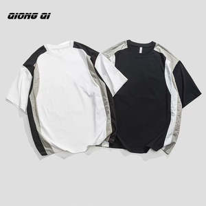 Venta al por mayor de los hombres de cuello redondo Camiseta suelta de algodón patrón sólido estilo Casual 210gsm tejido de punto de bajo precio - Product Image 1