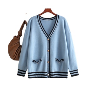 Cárdigan de Punto con Cuello en V, Manga Larga, Estampado, Transpirable y Antiarrugas para Mujer, Otoño/Invierno - Product Image 6