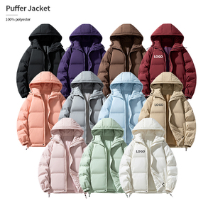 Veste matelassée formelle d'hiver de qualité supérieure avec capuche Logo avant Remplissage en coton épais Manches régulières 100% polyester - Product Image 1