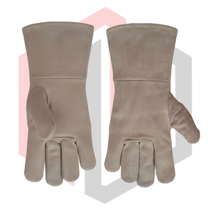 Guantes de Soldadura de Cuero Gris Resistentes al Calor y al Fuego, Antiestáticos, para Soldadura MIG, TIG, Stick, Barbacoa, Parrilla, Chimenea, Resistentes a Desgarros, 11 oz, 14 Pulgadas - Product Image 5