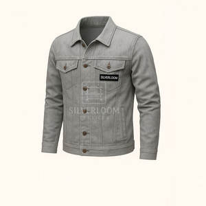 Chaqueta vaquera informal para hombre con cierre de botón Opciones de varios colores Logotipo personalizado Servicio de diseño Chaqueta de invierno disponible - Product Image 2