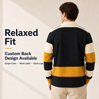 Camiseta de Rugby a Rayas de Manga Larga para Hombre, Personalizada IKDEER, con Cuello Polo, Jersey de Equipo, Parche Bordado, Marca Privada