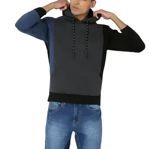 Felpe sportive da uomo in pile nero all'ingrosso Pullover/felpa con cappuccio abbigliamento moda uomo felpa sportiva personalizzata senza cappuccio