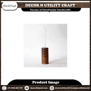 Candelabro de madera de mango natural hecho a mano Linterna de madera ecológica para decoración del hogar para eventos de Bodas de Navidad - Product Image 5