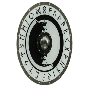 Escudo vikingo de madera nórdico, decoración de madera - Product Image 1