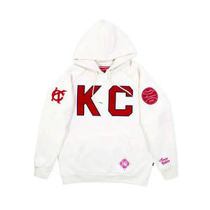 Nueva llegada de los hombres de gran tamaño de lana pulóver sudaderas con capucha Chenille bordado de los hombres Chenille bordado sudaderas con capucha al por mayor ODM - Product Image 3