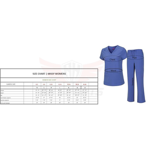 Stretch Scrub Set Mujeres V Cuello Top y Pantalones Cargo Uniformes médicos Fabricante Exportador y proveedor Todos los tamaños Fabricante - Product Image 6