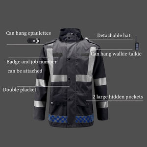 Men <b>Waterproof</b> Reflective Safety Suit Oxford Fabric Class 2 Safety Rainwear <b>Jacket</b> Pants for Traffic Fishing Work - Product Image 2