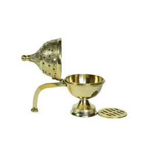 Lang griff Messing Metall brenner für Duft lampen öl für Reed Diffusor Set für Kampfer Bakhoor Weihrauch & Weihrauch - Product Image 3