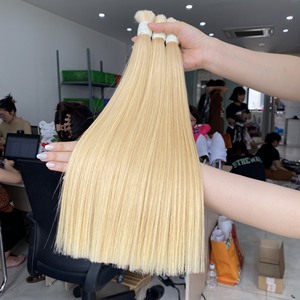 Top Qualité Prix De Gros Non Transformés Double Dessiné Vierge Blonde En Vrac Extensions de Cheveux 100% Raw Remy Cheveux Humains Du Vietnam - Product Image 1
