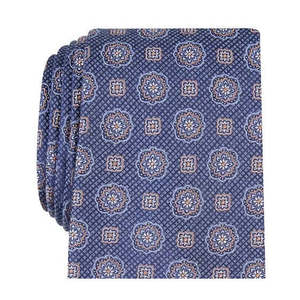 Cravatta Classica da Uomo Tasso Elba con Medaglione, Blu Scuro in Seta, Taglia Regolare - Product Image 2