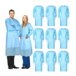 Bata de aislamiento protectora de manga larga impermeable no tejida desechable médica profesional soldada para laboratorio de clínica de Hospital - Product Image 6