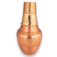 Bouteille en cuivre martelé au design moderne ondulé, finition mate, pour bar et cuisine, durable, idéale pour boire directement, type Tumblr