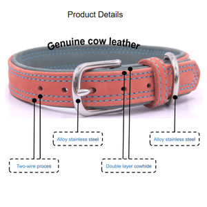 Premium Padded Stainless Steel <b>Pet</b> <b>Collar</b> with Solid Pattern Heavy Duty Comfort Fit Adjustable Safety Dog Cat <b>Collar</b> Wholesale - Product Image 6