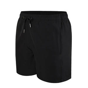 Pantalones cortos de playa para hombre, de doble capa pantalones de chándal, pantalones cortos informales negros con bolsillo interior de verano para hombre, pantalones cortos de baño - Product Image 3
