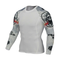 Camisetas de Compresión de Poliéster con Logotipo Personalizado, Sublimadas, para Surf, Buceo, BJJ, MMA, Unisex, UPF 50, Secado Rápido, Transpirables