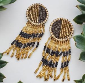 Boucles d'oreilles pour femmes, brodées à la main avec des perles de rocaille, boucles d'oreilles multi-perles, bijoux de fête pour femmes au meilleur prix, boucles d'oreilles à perles - Product Image 6