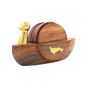 Juego de posavasos de madera hechos a mano, alfombrillas para bebidas de bajo costo para el hogar, oficina y restaurante, protección de mesa, taza de té, posavasos para servir - Product Image 5