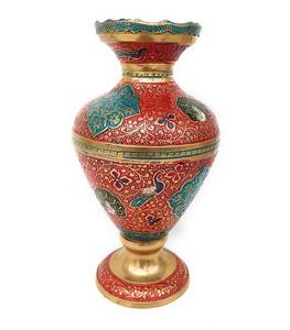 Diseño elegante, gráficos en relieve multicolor, florero de latón, precio de fábrica, acabado de alta calidad, accesorios de decoración del hogar de lujo - Product Image 4