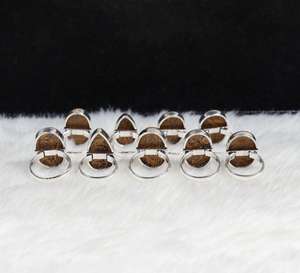 Anillo de declaración de jaspe Mariam Natural, regalo de cumpleaños Chapado en plata para esposa, lote de joyería de boda elegante - Product Image 4