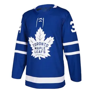 Tùy chỉnh màu xanh ĐộI Logo thăng hoa _ thêu Canada Maple cổ điển Hockey Jerseys