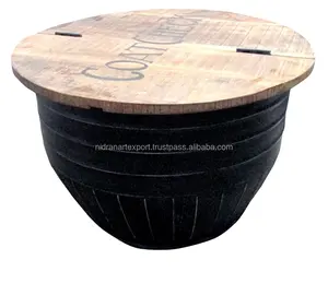 תעשייתי & וינטאג ריהוט סלון ריהוט עץ בעבודת יד שולחן קפה מעץ עם תיבת אחסון