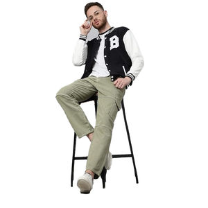 แจ็กเก็ตผ้าขนแกะสำหรับผู้ชายเสื้อแจ็คเก็ตบอมเบอร์โลโก้แบบเรียบ - Product Image 6