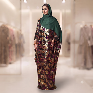 Ensemble Maqbal Dirac gris et blanc de qualité supérieure - Robe somalienne traditionnelle élégante avec des paillettes scintillantes et un châle assorti - Product Image 5